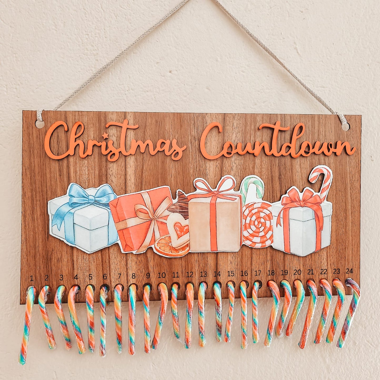 Candy Cane Christmas Countdown Calendar - Gifts