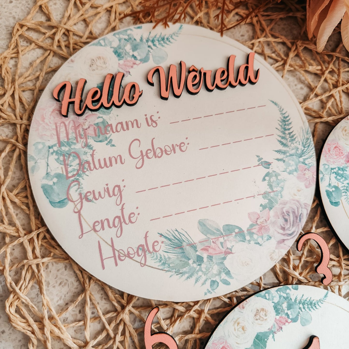 Milestone Disc Set - Floral Hello World