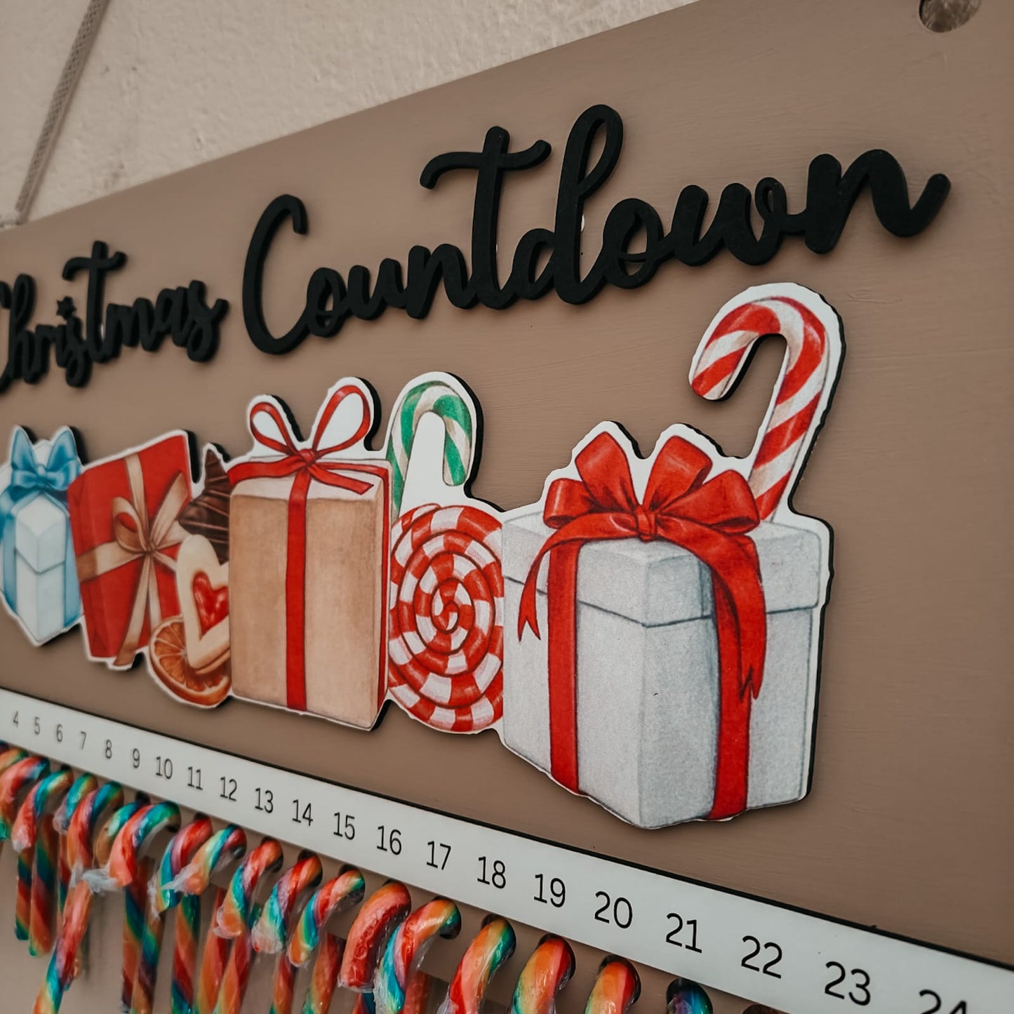 Candy Cane Christmas Countdown Calendar - Gifts