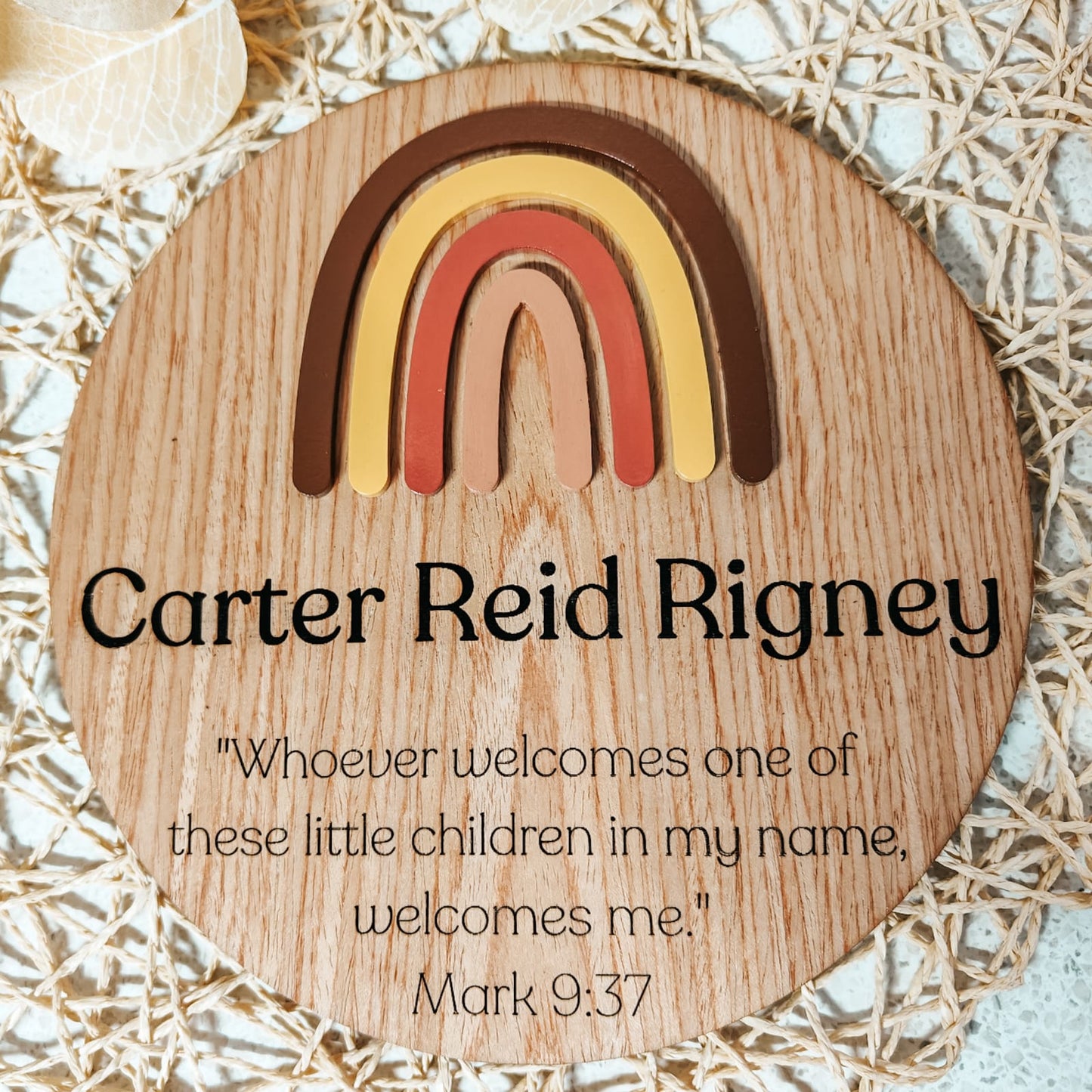 Rainbow Birth Announcement Plaque