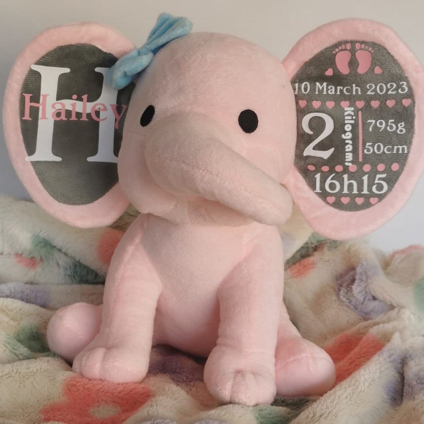 Birth Stat Announcement - Plush Elephant